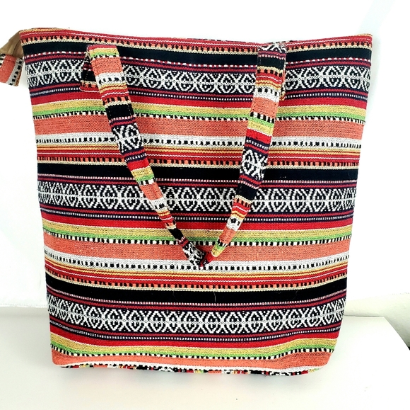 MOVING SALE FINAL PRICE NWOT Handmade cotton boho large tote bag - Picture 1 of 5